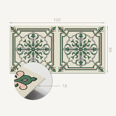 Rechteckige wandverkleidung innen Blumenmotiv mit dekorativen Details