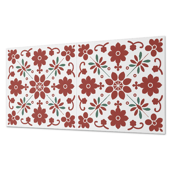 Rechteckige wandpaneel selbstklebend Blumenmotiv mit Blättern