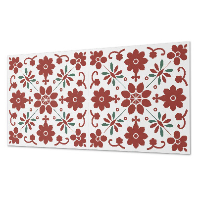 Rechteckige wandpaneel selbstklebend Blumenmotiv mit Blättern