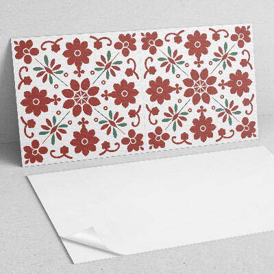 Rechteckige wandpaneel selbstklebend Blumenmotiv mit Blättern