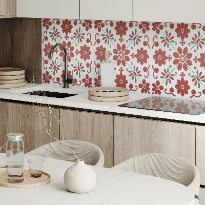 Rechteckige wandpaneel selbstklebend Blumenmotiv mit Blättern