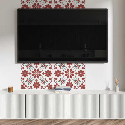 Rechteckige wandpaneel selbstklebend Blumenmotiv mit Blättern