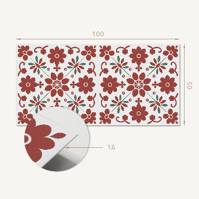 Rechteckige wandpaneel selbstklebend Blumenmotiv mit Blättern