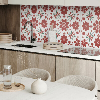 Rechteckige wandpaneel selbstklebend Blumenmotiv mit Blättern
