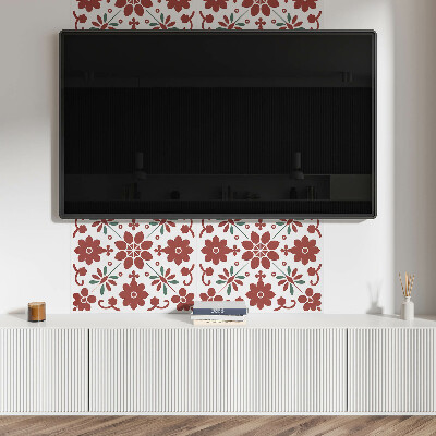 Rechteckige wandpaneel selbstklebend Blumenmotiv mit Blättern