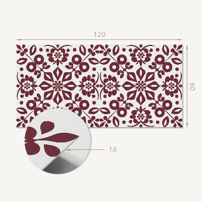 Rechteckige wandpaneel Blumenmotiv mit grünen Blättern