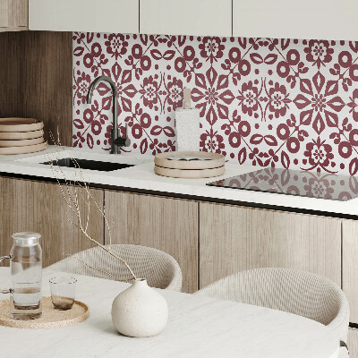 Rechteckige wandpaneel Blumenmotiv mit grünen Blättern