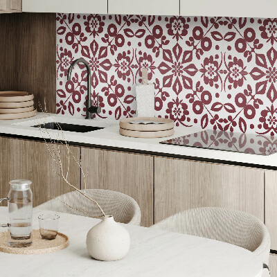 Rechteckige wandpaneel Blumenmotiv mit grünen Blättern