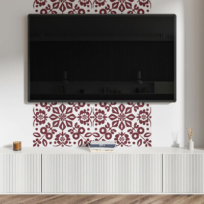 Rechteckige wandpaneel Blumenmotiv mit grünen Blättern