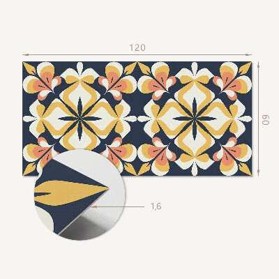Rechteckige wandpaneel selbstklebend Blumenmotiv in Form von Geometrie