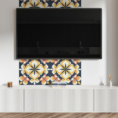 Rechteckige wandpaneel selbstklebend Blumenmotiv in Form von Geometrie