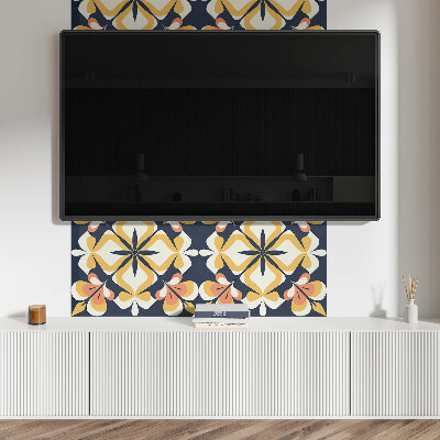Rechteckige wandpaneel selbstklebend Blumenmotiv in Form von Geometrie