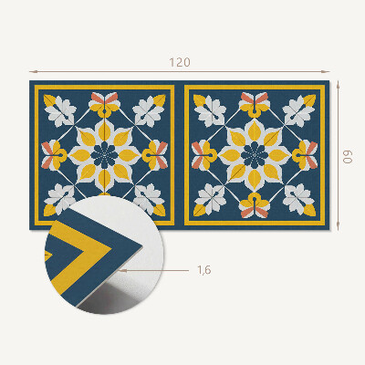 Rechteckige wandpaneel Florale Harmonie in Symmetrie