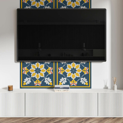 Rechteckige wandpaneel Florale Harmonie in Symmetrie