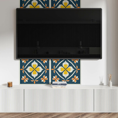 Rechteckige wandpaneel selbstklebend Florale Symmetrie in einem harmonischen Arrangement