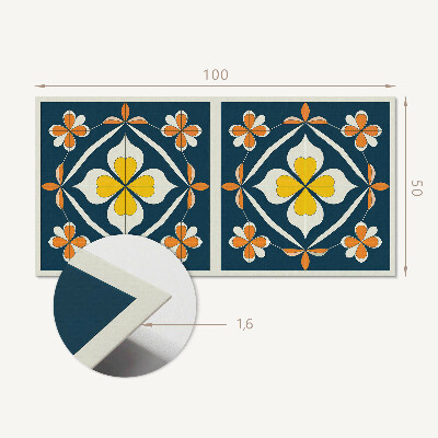 Rechteckige wandpaneel selbstklebend Florale Symmetrie in einem harmonischen Arrangement