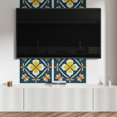 Rechteckige wandpaneel selbstklebend Florale Symmetrie in einem harmonischen Arrangement