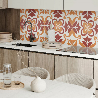 Rechteckige wandpaneel Blumenmotiv mit grünen Blättern
