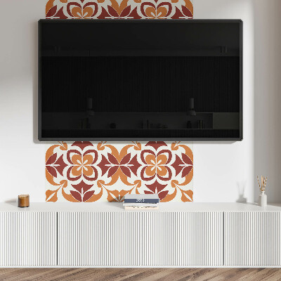 Rechteckige wandpaneel Blumenmotiv mit grünen Blättern