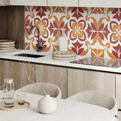 Rechteckige wandpaneel Blumenmotiv mit grünen Blättern