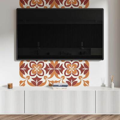 Rechteckige wandpaneel Blumenmotiv mit grünen Blättern