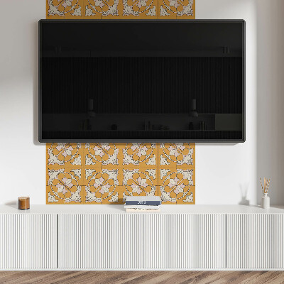 Rechteckige wandpaneel Blumenmosaik in Farben