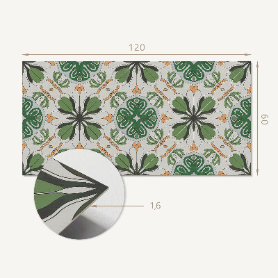 Rechteckige wandpaneel selbstklebend Florale Harmonie in Symmetrie