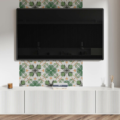 Rechteckige wandpaneel selbstklebend Florale Harmonie in Symmetrie