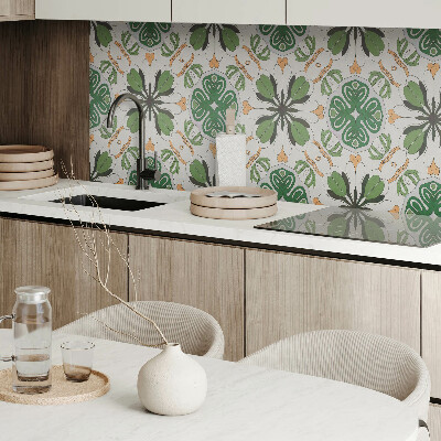 Rechteckige wandpaneel selbstklebend Florale Harmonie in Symmetrie
