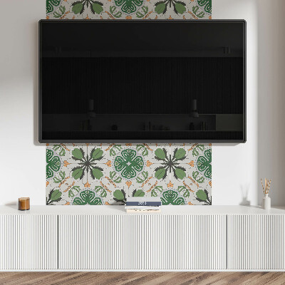 Rechteckige wandpaneel selbstklebend Florale Harmonie in Symmetrie