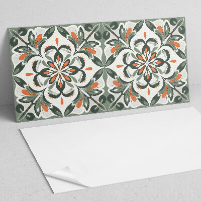 Rechteckige wandverkleidung innen Blumenmotiv mit grünen Blättern