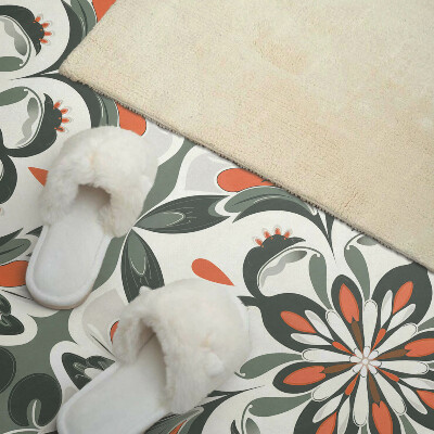 Rechteckige wandverkleidung innen Blumenmotiv mit grünen Blättern