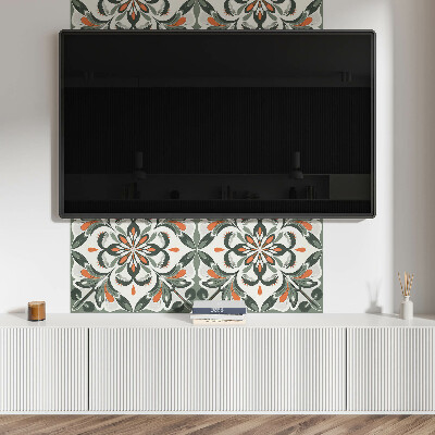 Rechteckige wandverkleidung innen Blumenmotiv mit grünen Blättern