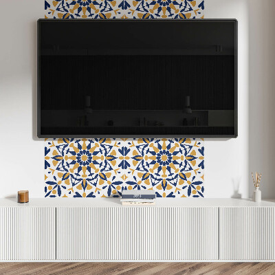 Rechteckige wandpaneel selbstklebend Florale Harmonie in Symmetrie