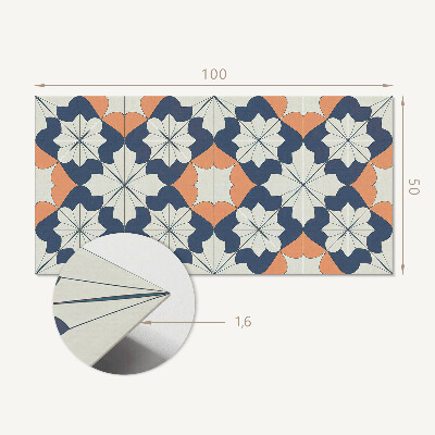 Rechteckige wandpaneel selbstklebend Florales geometrisches Motiv