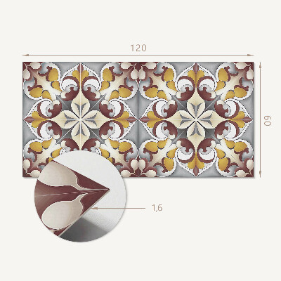 Rechteckige wandpaneel selbstklebend Blumenmosaik im künstlerischen Stil