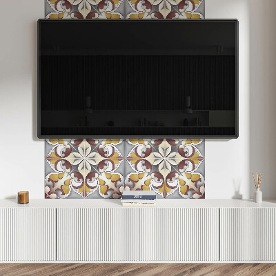 Rechteckige wandpaneel selbstklebend Blumenmosaik im künstlerischen Stil