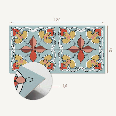 Rechteckige wandpaneel selbstklebend Blumenmotiv mit dezenten Akzenten