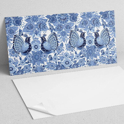 Rechteckige wandpaneel Vögel und Blumen Motiv