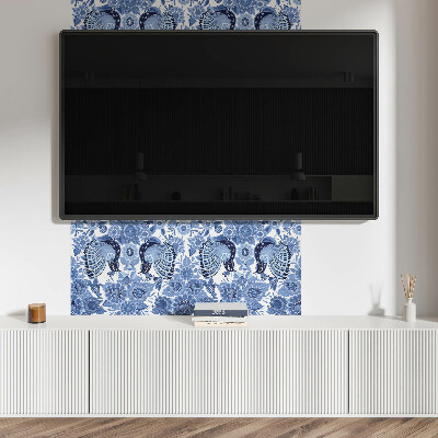 Rechteckige wandpaneel Vögel und Blumen Motiv