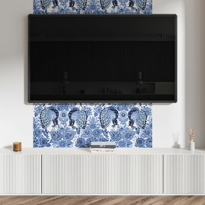 Rechteckige wandpaneel Vögel und Blumen Motiv