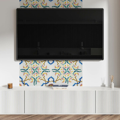 Rechteckige wandpaneel selbstklebend Pflanzenornamente im eleganten Stil