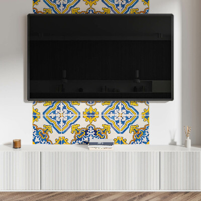 Rechteckige wandpaneel selbstklebend Blumenmosaik im künstlerischen Stil