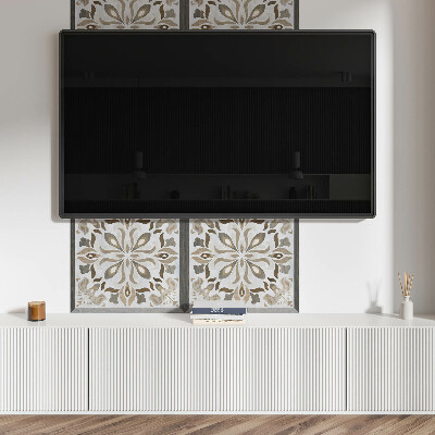 Rechteckige wandverkleidung innen Symmetrisches Blumenmotiv
