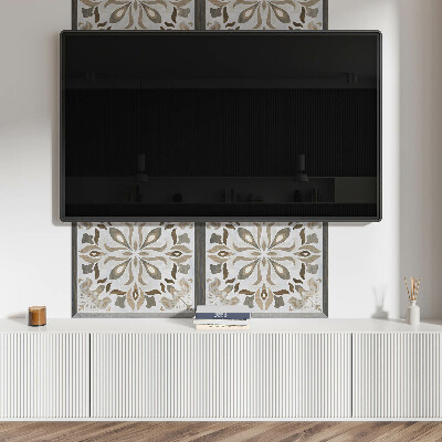 Rechteckige wandverkleidung innen Symmetrisches Blumenmotiv