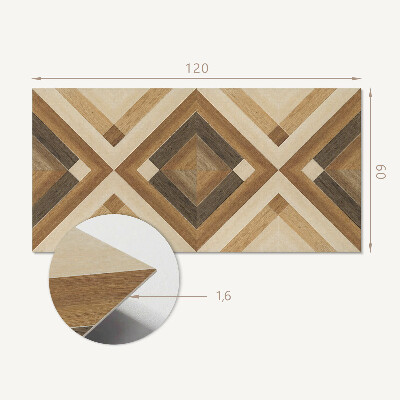 Rechteckige wandverkleidung innen Kariertes geometrisches Motiv