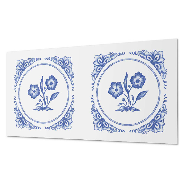 Rechteckige wandverkleidung innen Blumenmotiv im Kreis