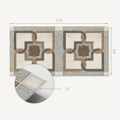 Rechteckige wandpaneel Gekacheltes Muster im geometrischen Stil
