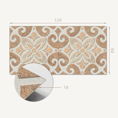 Rechteckige wandpaneel selbstklebend Blumenmotiv mit dekorativen Details