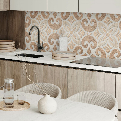 Rechteckige wandpaneel selbstklebend Blumenmotiv mit dekorativen Details